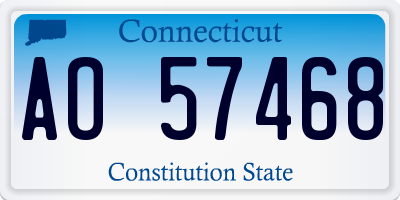 CT license plate AO57468