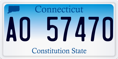 CT license plate AO57470
