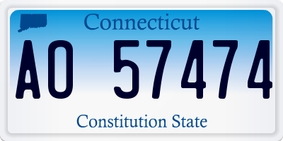 CT license plate AO57474
