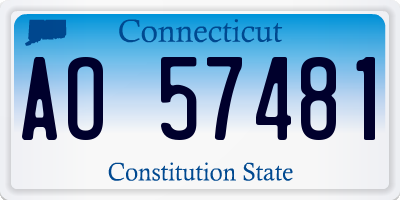 CT license plate AO57481