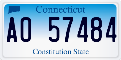 CT license plate AO57484