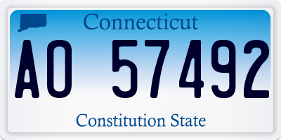 CT license plate AO57492