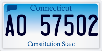 CT license plate AO57502