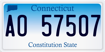 CT license plate AO57507