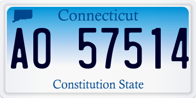 CT license plate AO57514