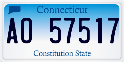 CT license plate AO57517