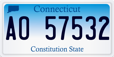 CT license plate AO57532