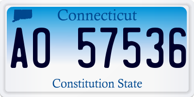 CT license plate AO57536