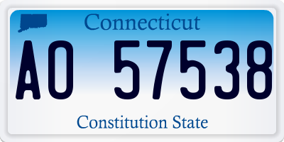 CT license plate AO57538