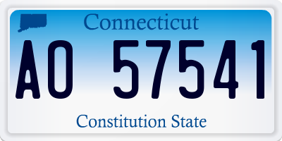 CT license plate AO57541