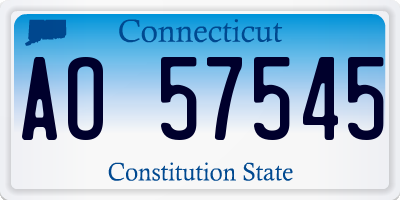 CT license plate AO57545