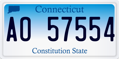 CT license plate AO57554