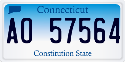 CT license plate AO57564
