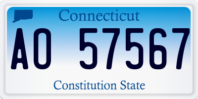 CT license plate AO57567