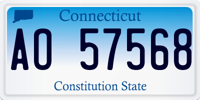 CT license plate AO57568