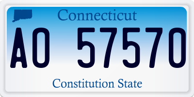 CT license plate AO57570