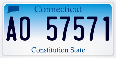 CT license plate AO57571