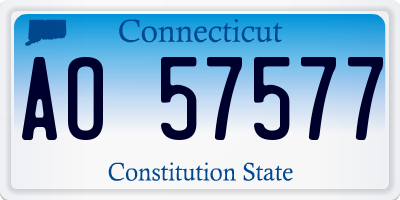 CT license plate AO57577