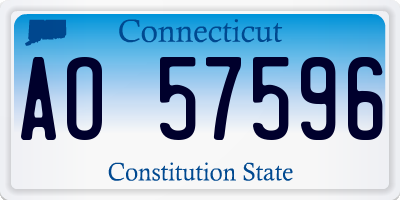 CT license plate AO57596
