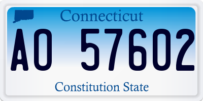 CT license plate AO57602