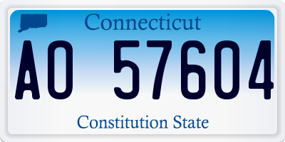 CT license plate AO57604