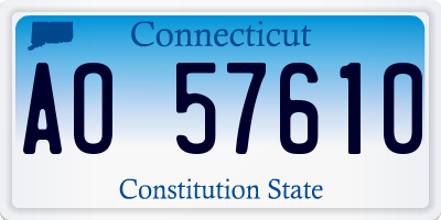 CT license plate AO57610
