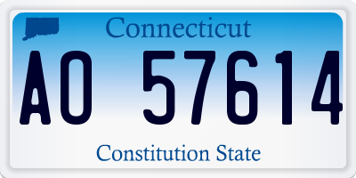CT license plate AO57614