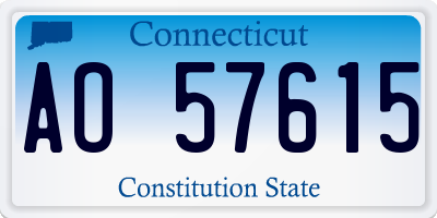 CT license plate AO57615