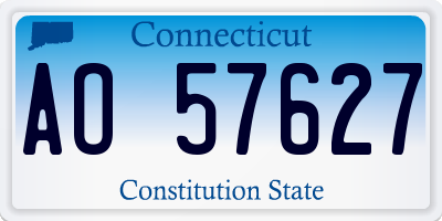 CT license plate AO57627