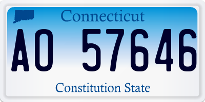 CT license plate AO57646