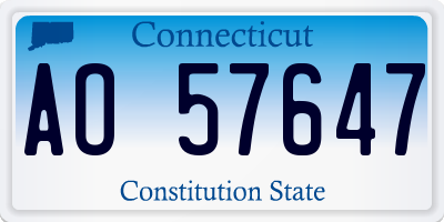 CT license plate AO57647