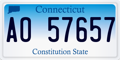CT license plate AO57657