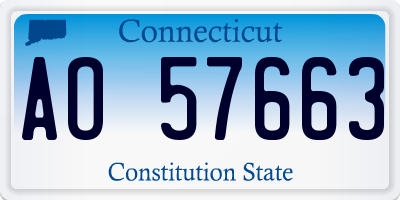 CT license plate AO57663