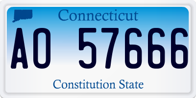 CT license plate AO57666