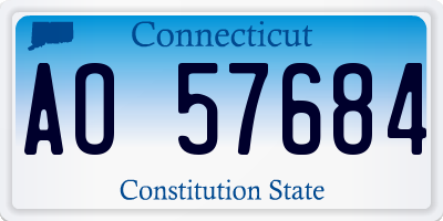 CT license plate AO57684