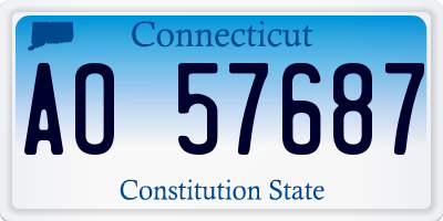 CT license plate AO57687