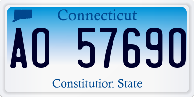 CT license plate AO57690
