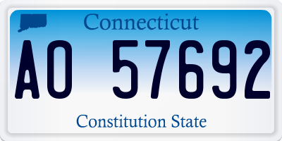 CT license plate AO57692