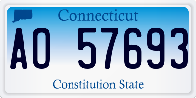 CT license plate AO57693
