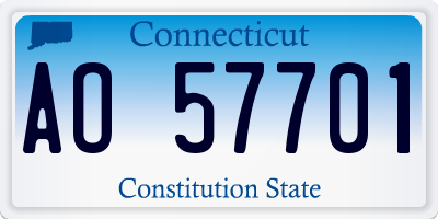 CT license plate AO57701