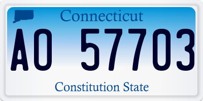 CT license plate AO57703