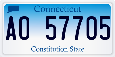 CT license plate AO57705