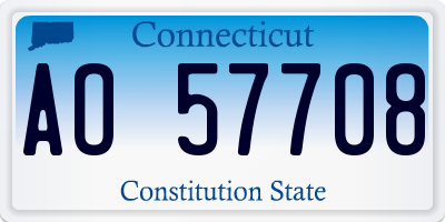 CT license plate AO57708