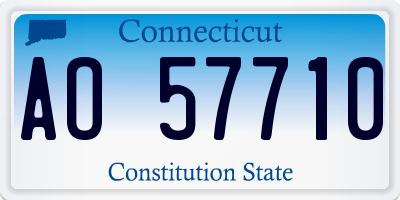 CT license plate AO57710