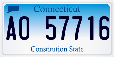 CT license plate AO57716