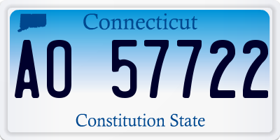 CT license plate AO57722