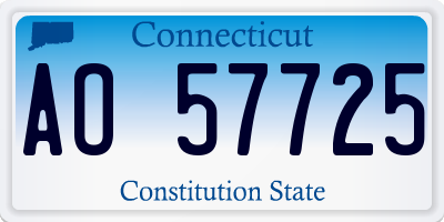 CT license plate AO57725