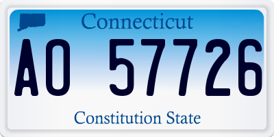 CT license plate AO57726