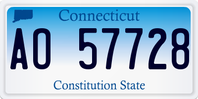 CT license plate AO57728