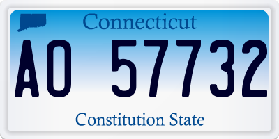 CT license plate AO57732